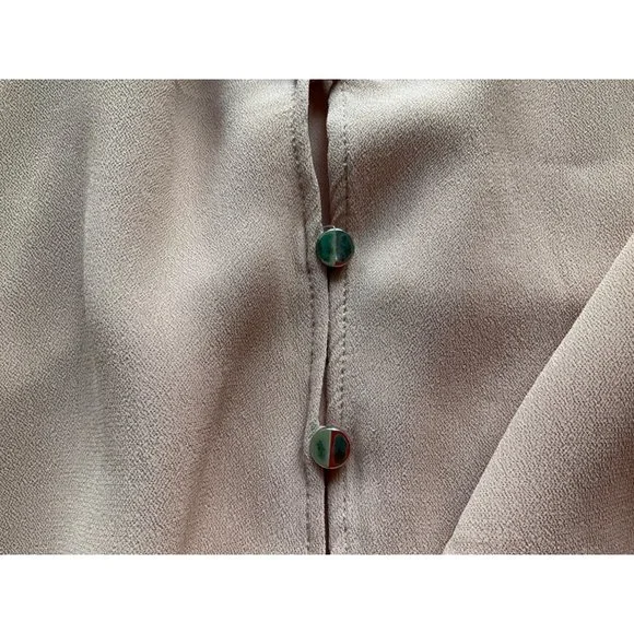 Zara trf womens size Medium maxi dress blush pink bows (see flaws) - Picture 8 of 11